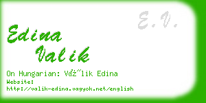 edina valik business card